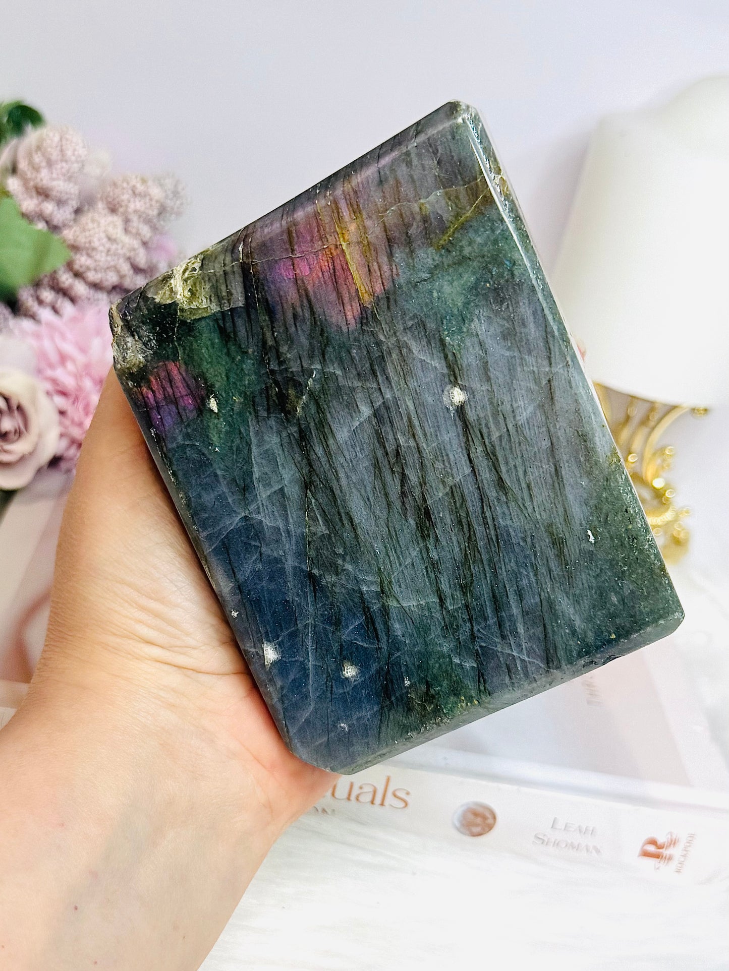 Large Labradorite Freeform with Pink & Purple Flash ~ Half price due to damage and a chipped edge 1.13KG