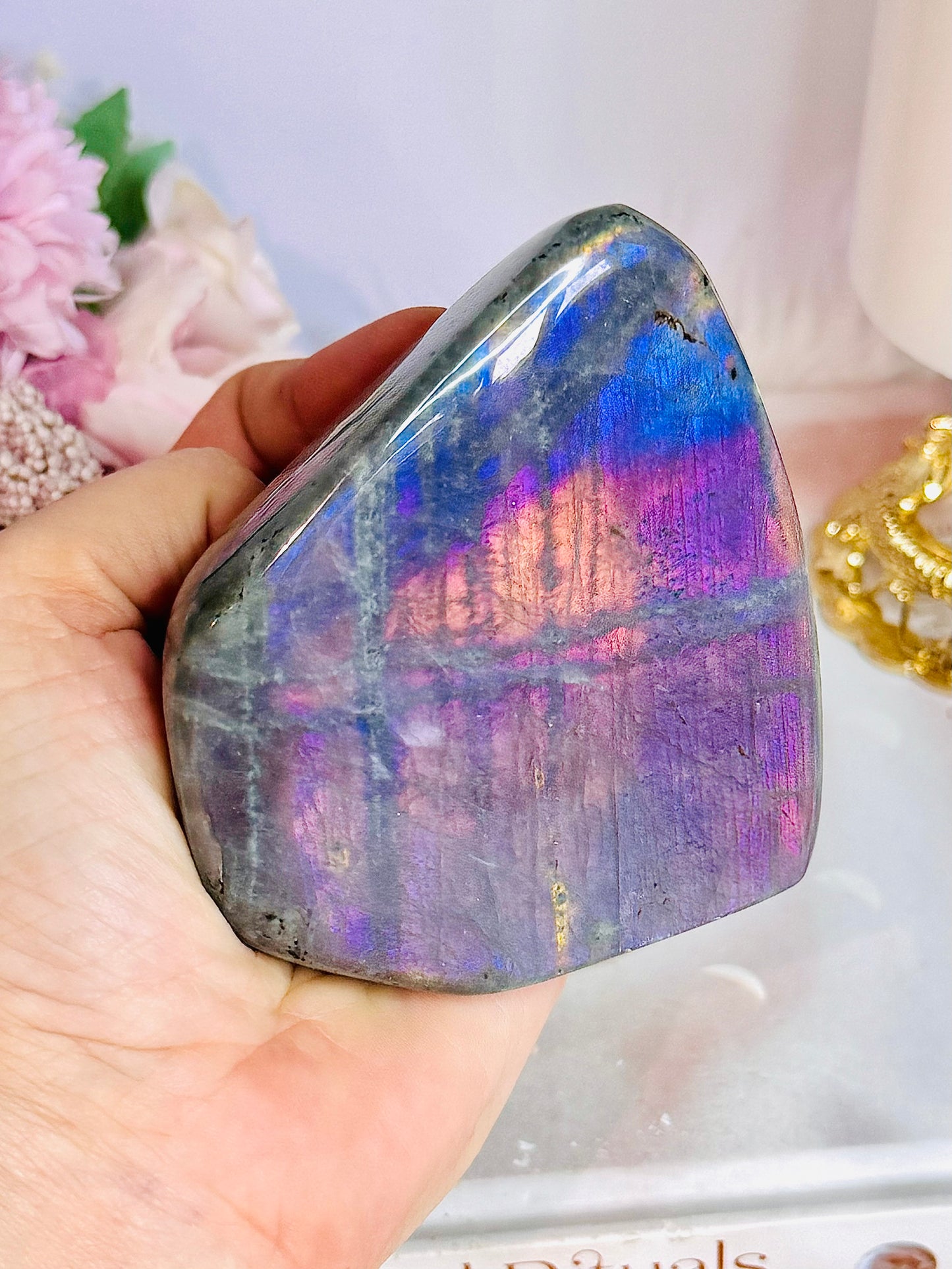 Wow!!! Gorgeous Labradorite Polished Freeform Full of Hot Pink & Purple Flash 372grams