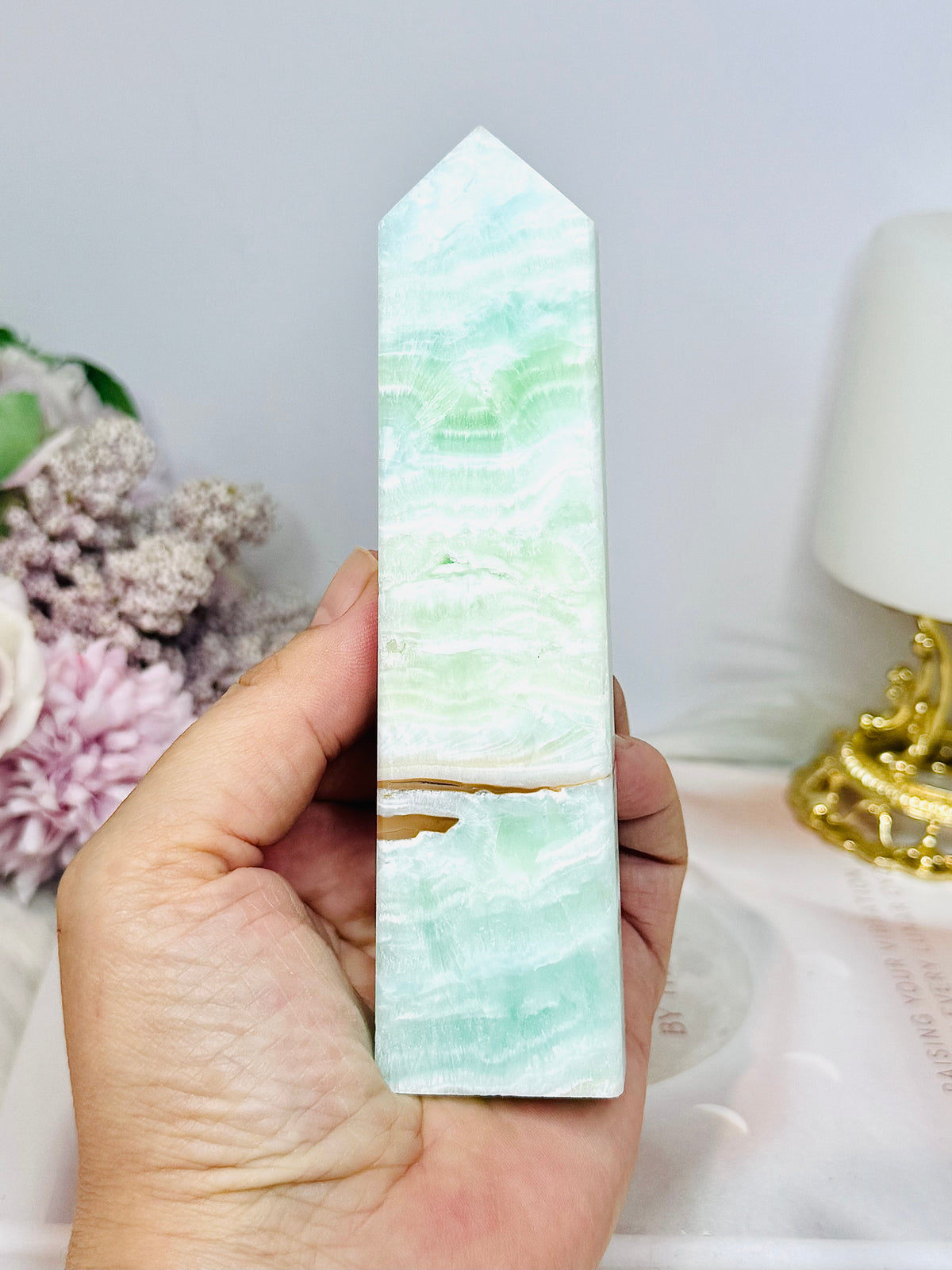 Pistachio Calcite Tower 13.5cm