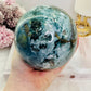 Divine Huge 1.43KG Natural Ocean Jasper Druzy Sphere On Stand