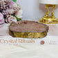 Large Pink Amethyst Druzy Chunky Coaster with Gold Plating 285g