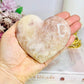 Large Chunky Pink Amethyst Carved Heart on Stand 10cm