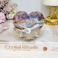 Crazy Lace Amethyst Heart on Stand