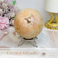 Large Druzy Pink Amethyst Sphere on Stand 602g