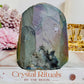 Large Chunky 777gram 11cm Aura Amethyst Base Cut Cluster From Brazil