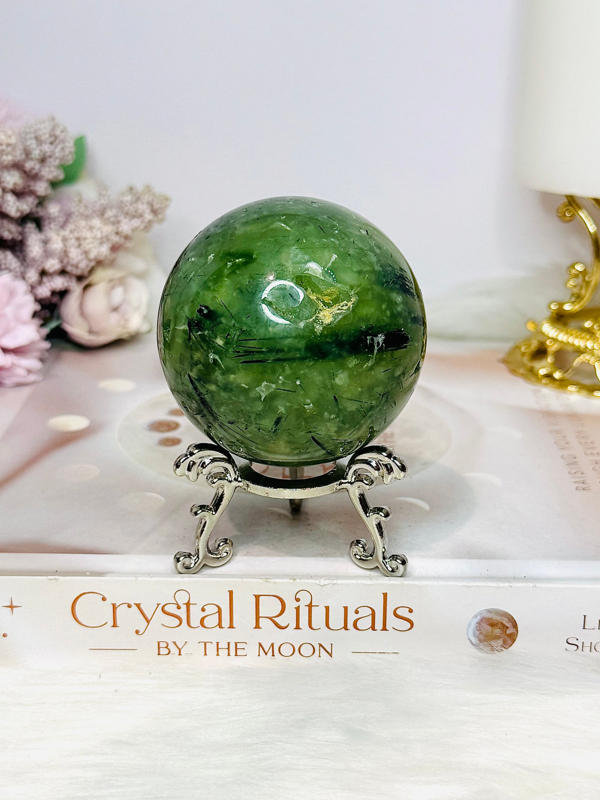 Prehnite Sphere On Stand 318g