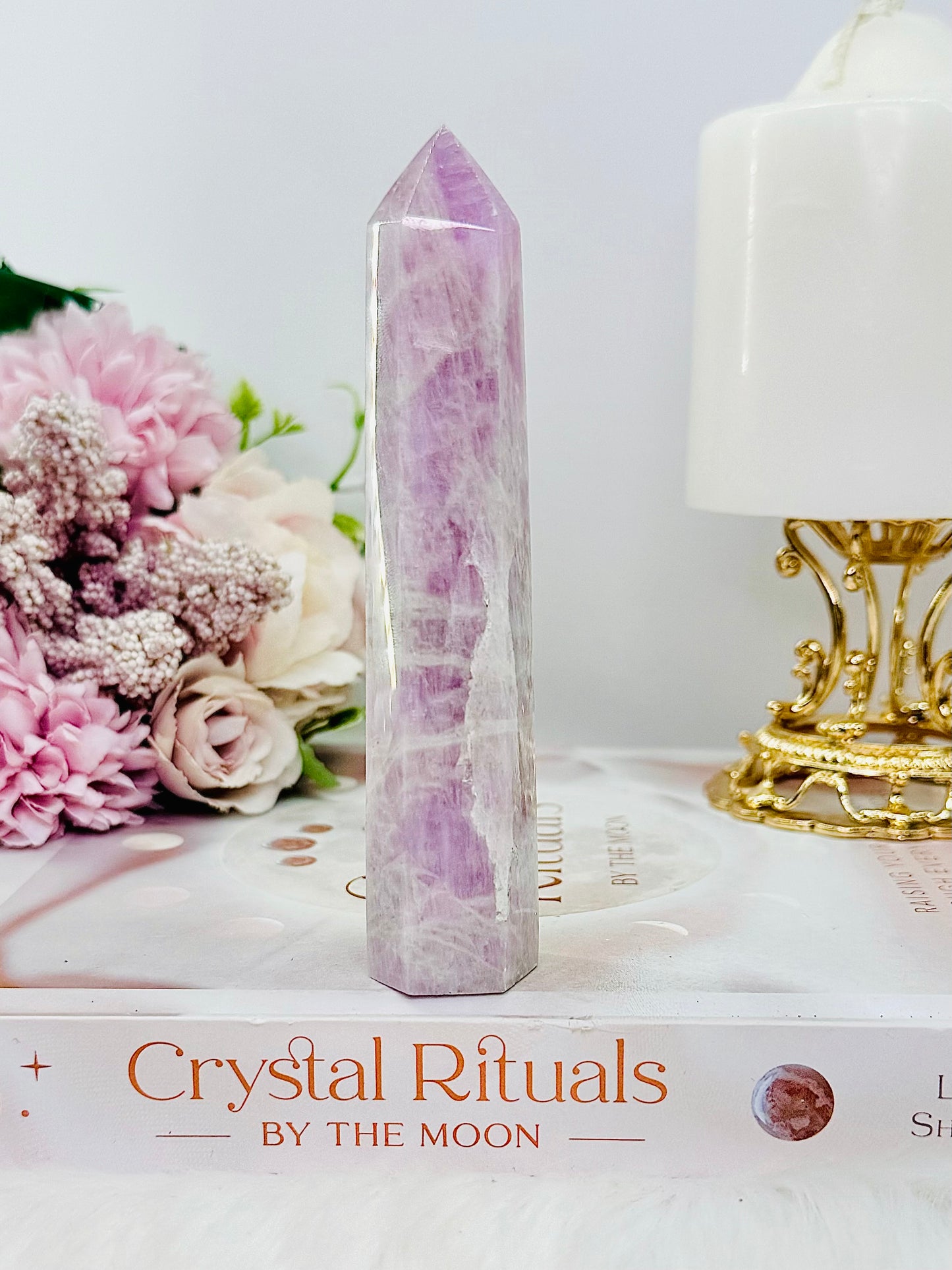 Stunning Tall 12.5cm Natural Kunzite Tower