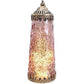 Glass Large Lantern Led Tower Pink Punch 27cm