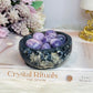Natural Agate Carved Bowl Filled with Lepidolite Tumbles 426g