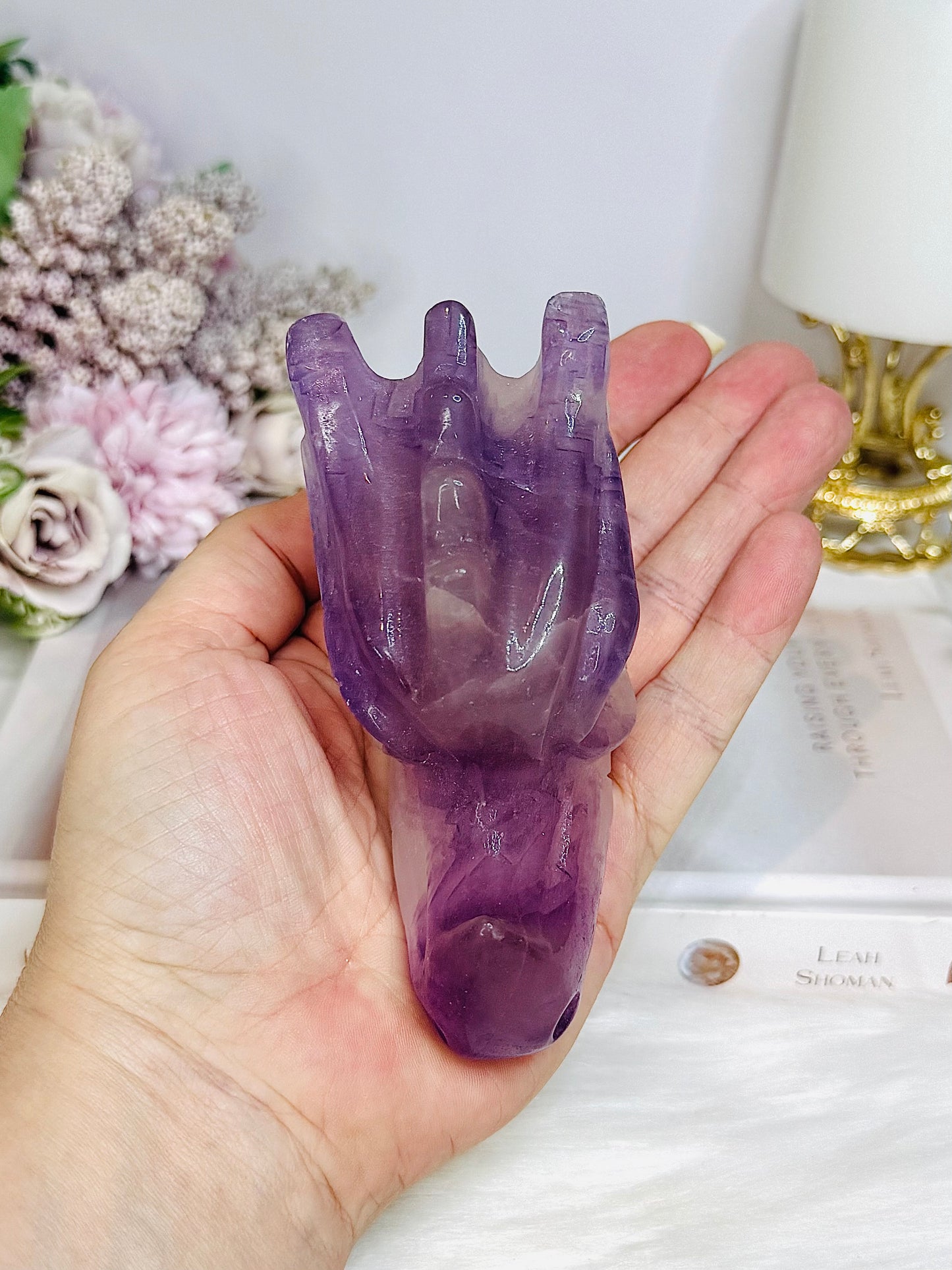 Fluorite Carved Dragon 10.5cm 405g