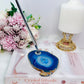 Transforms Negative to Positive ~ Perfect Desk Accessory ~ Gorgeous Blue Agate Slab Pen Holder