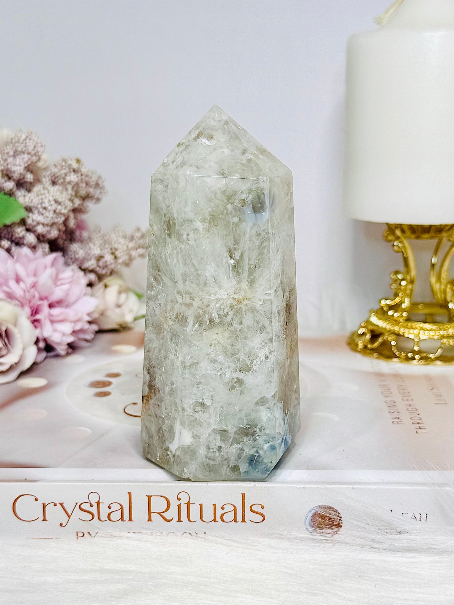 Chunky Flower Agate Tower 11cm