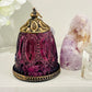 Glass Lantern Led Vintage Plum 13cm