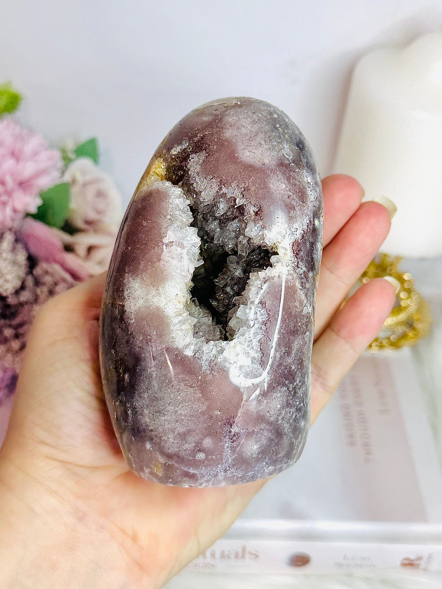 Classy & Fabulous Large 681gram 10.5cm Pink Amethyst Druzy Freeform From Brazil