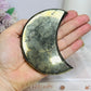 Large Pyrite Carved Moon on Stand 10cm
