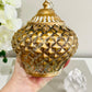 Glass Lantern Led Temple Gold/wash 15cm