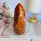 Incredible Large Chunky 14cm Sunstone Carved Flame | Freeform