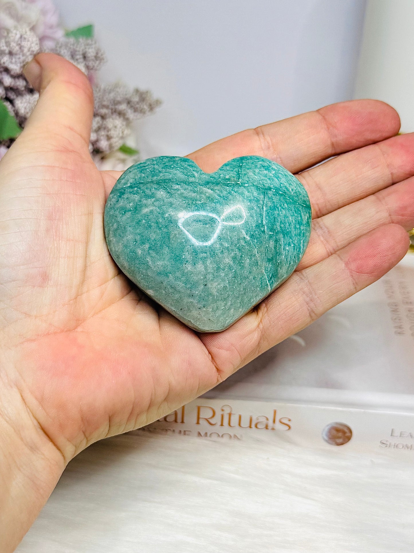 Amazonite Heart on Stand 6cm
