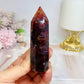 High Grade Fire Quartz Tower with Rainbows 8.5cm