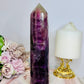 Purple Fluorite Tower with Rainbows (the tower has a slight tilt) 20cm