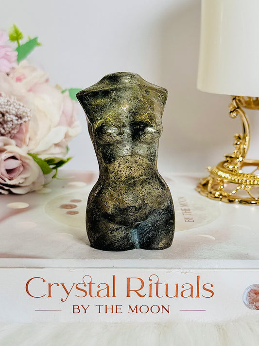 Chunky 8cm Natural Pyrite Carved Female Body