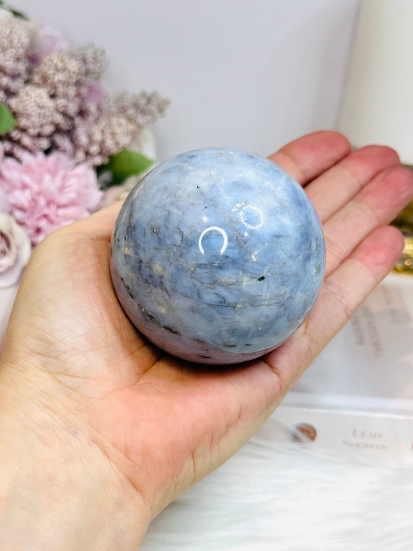 Large Blue Owyhee Opal Sphere 380g