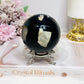 Natural Volcano Agate Druzy Sphere UV Reactive On Stand 489g