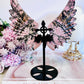 Classy & Fabulous Large 18.5cm (inc stand) Pink Rhodonite Carved Wings On Stand