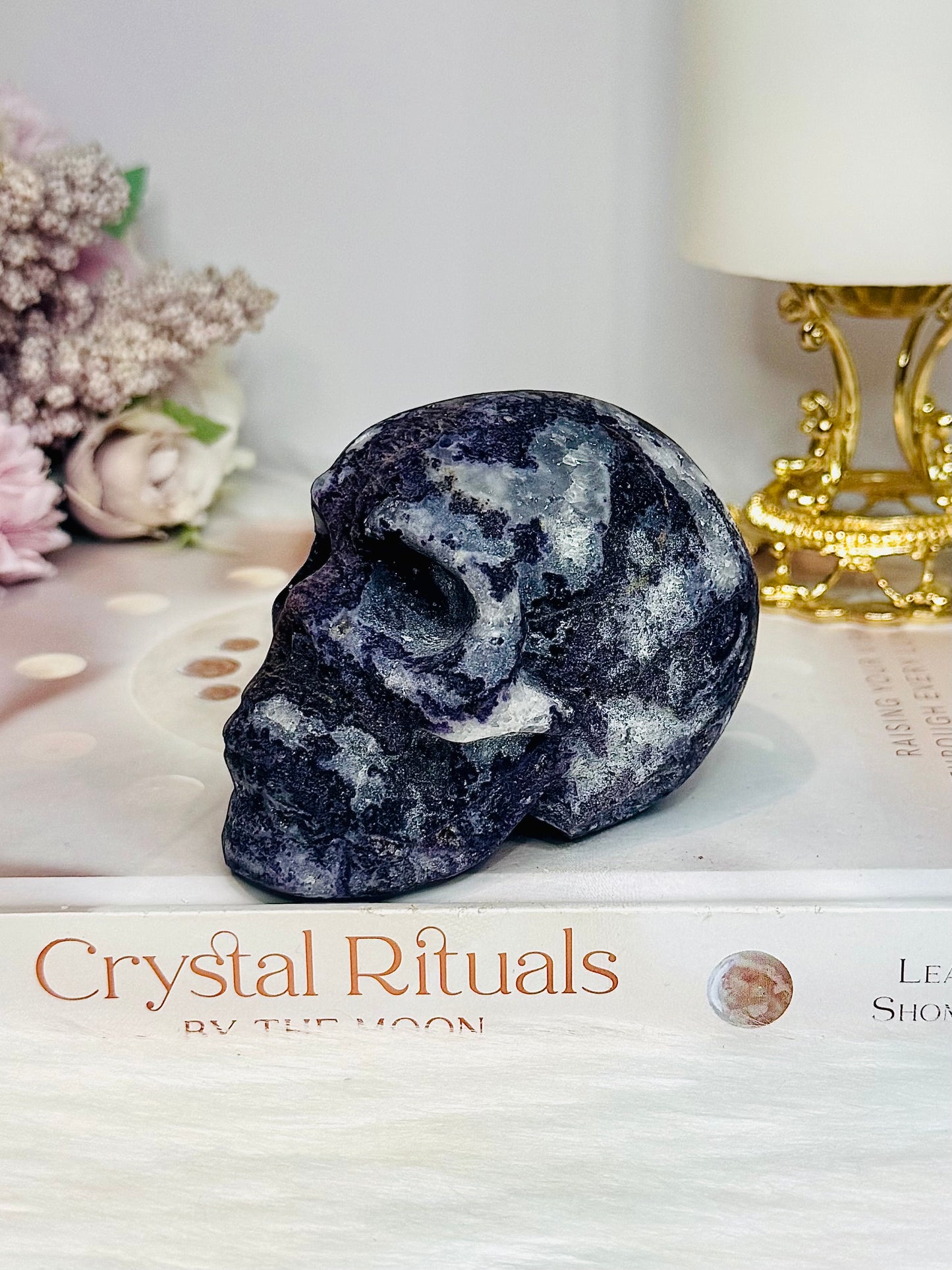 Purple Sphalerite Druzy Skull 8cm 419g
