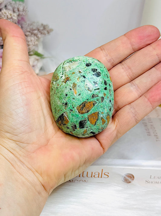 Natural Large Smithsonite Palm Stone