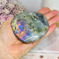 Large Labradorite Carved Heart with Purple Flash 9cm