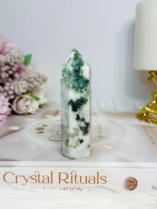 Moss Agate Tower 8.5cm