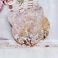 Absolutely Beautiful Chunky Druzy Pink Amethyst Carved Bear Head 8.5cm