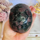 Amazing Large 1.01KG 11cm Garnet with Astrophyllite Carved & Polished Skull