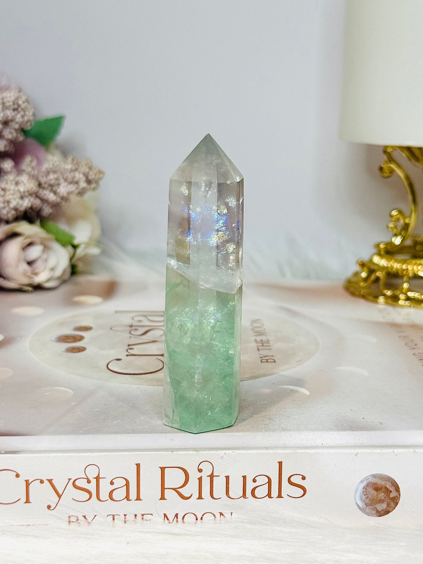 High Grade Watermelon Fluorite Tower Full of Rainbows 7.5cm
