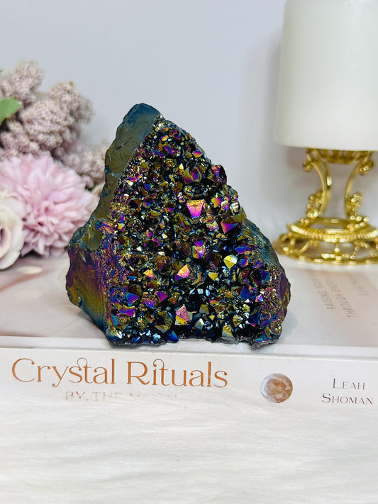 Aura Titanium Quartz Cluster 328g 9cm