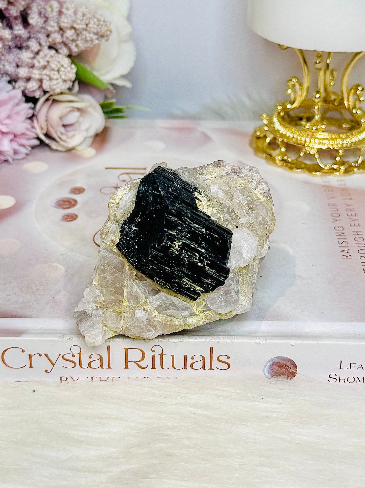 Natural Large Black Tourmaline on Matrix 216g