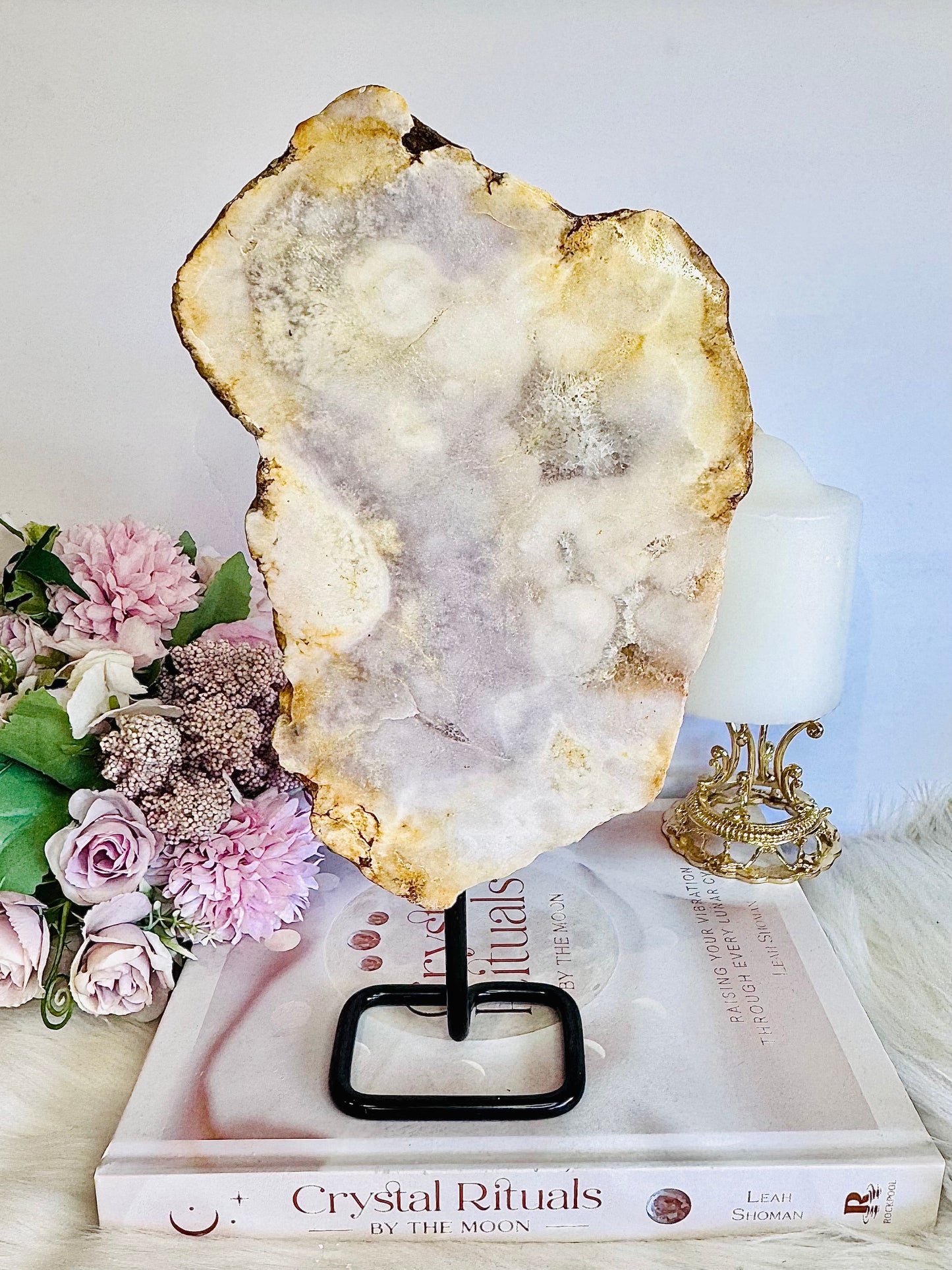 Large Pink Amethyst Slab on Stand 25cm