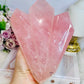 Huge High Grade Rose Quartz Carved Triple Tower on Stand 1.2KG 19cm