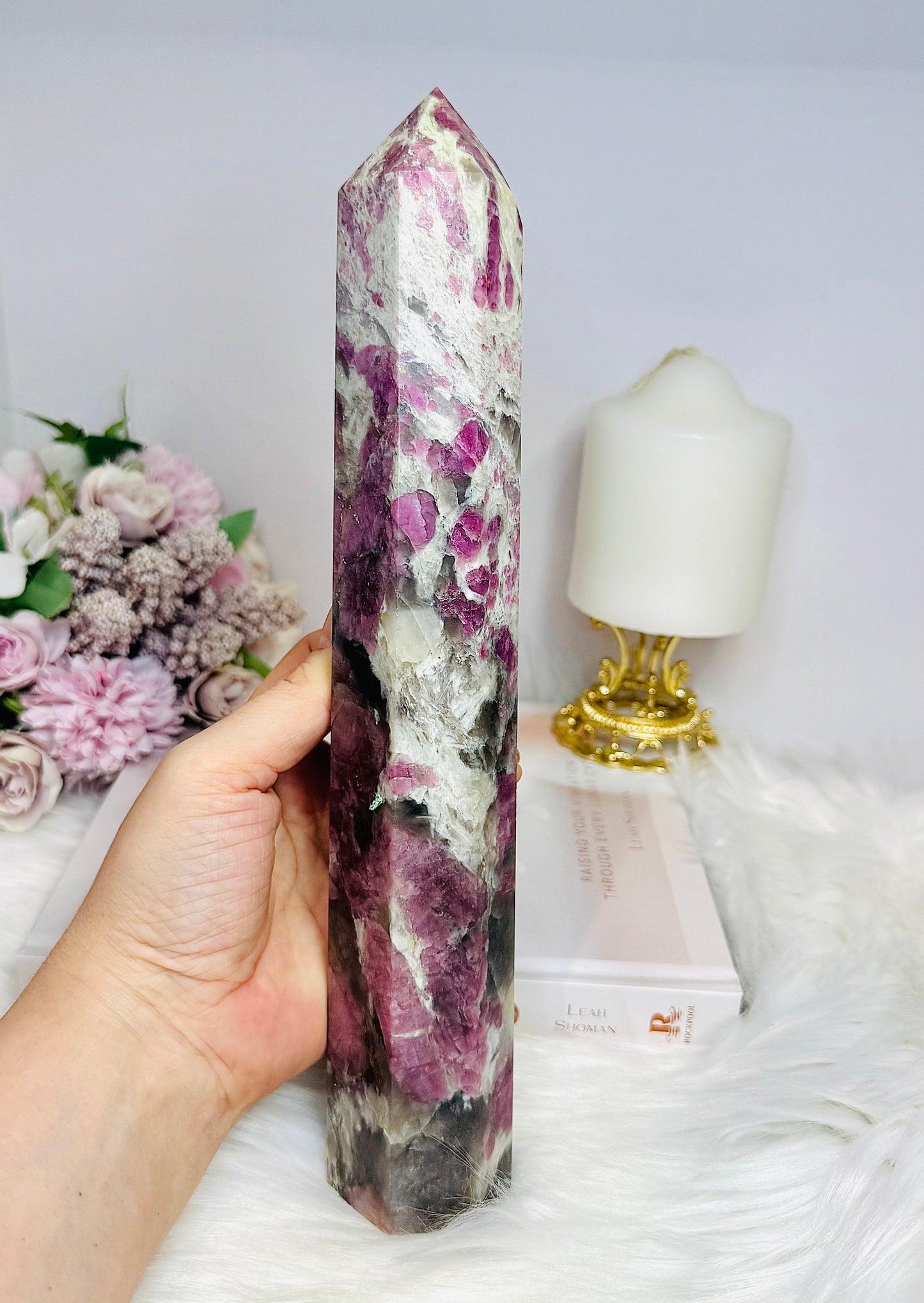 Huge Pink Tourmaline Tower 28cm