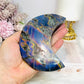 High Grade Large Labradorite Carved Moon Full of Flash 19.5cm