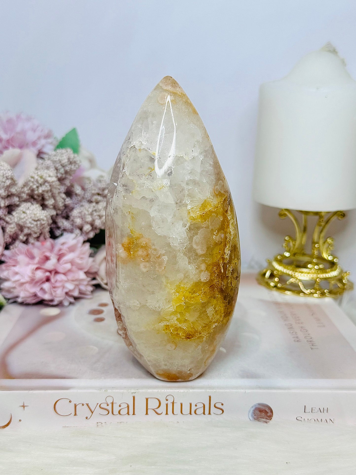 Large Flower Agate Druzy Freeform 14cm 522g
