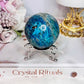 Stunning Natural High Grade Chrysocolla Carved Sphere on Stand 238grams