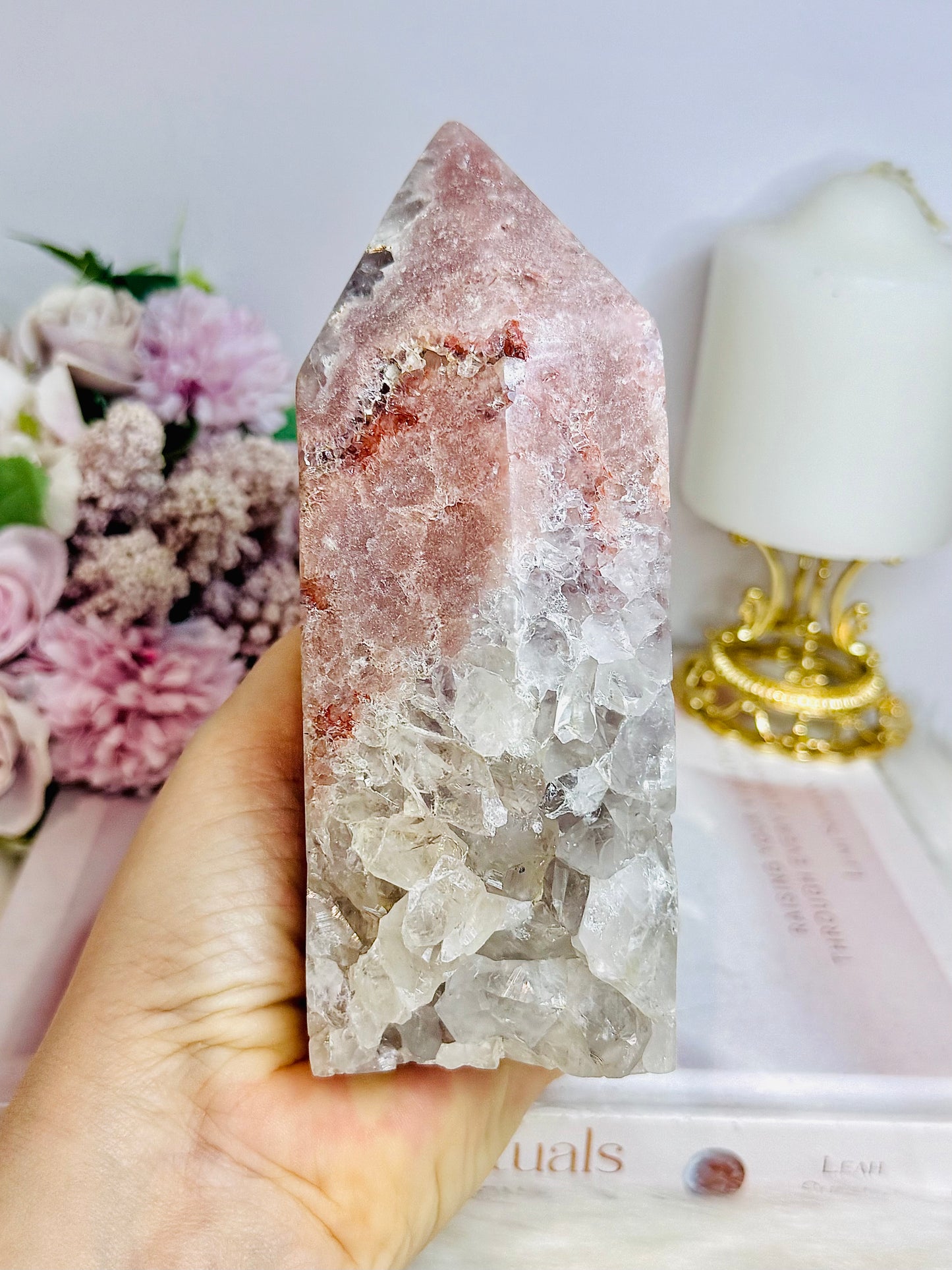 High Grade Pink Amethyst Druzy Tower 16cm 920g