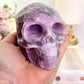 Large Purple Lepidolite Carved Skull 10cm 681grams