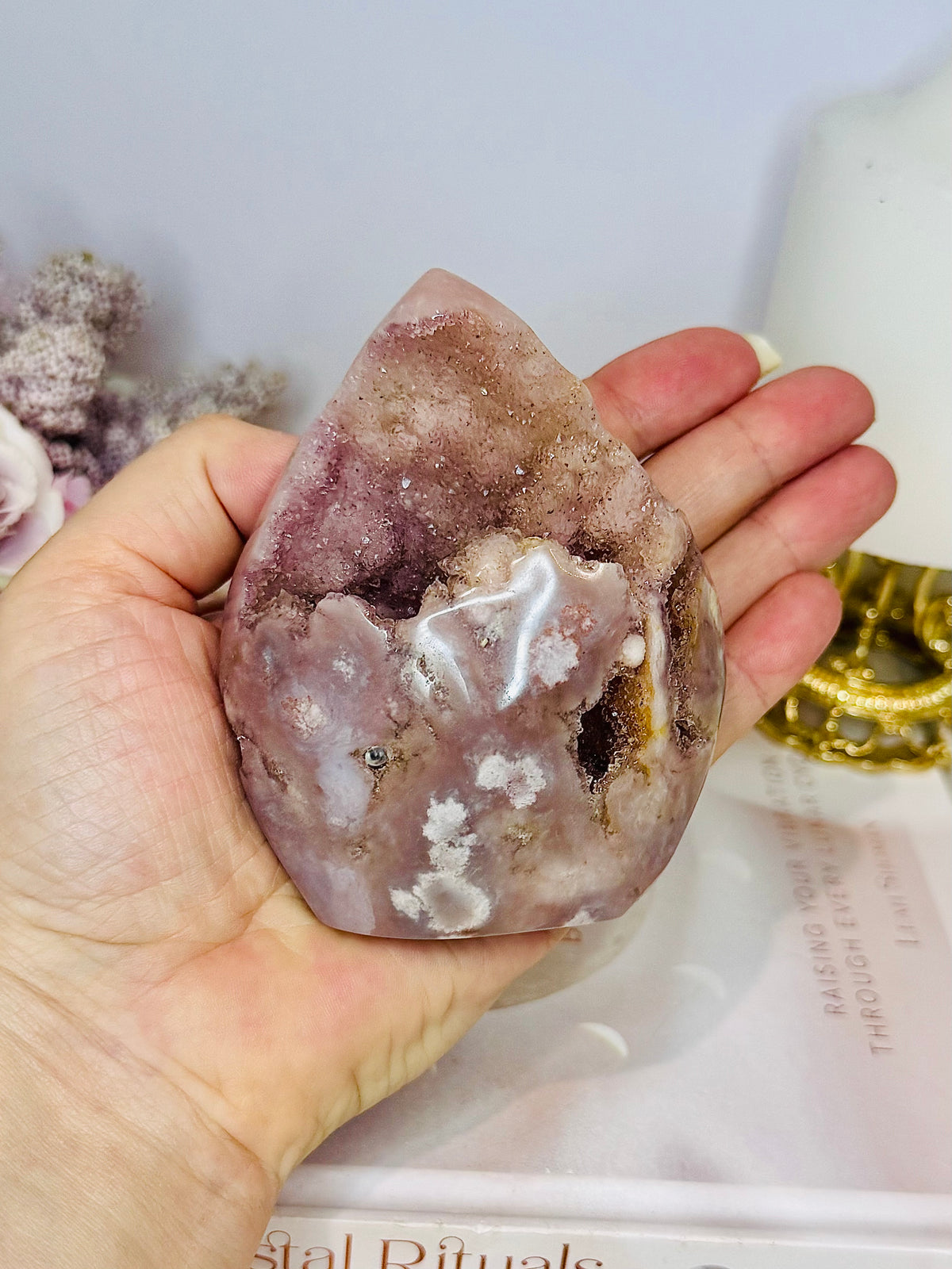 Druzy Pink Amethyst Freeform | Flame 10cm 239g