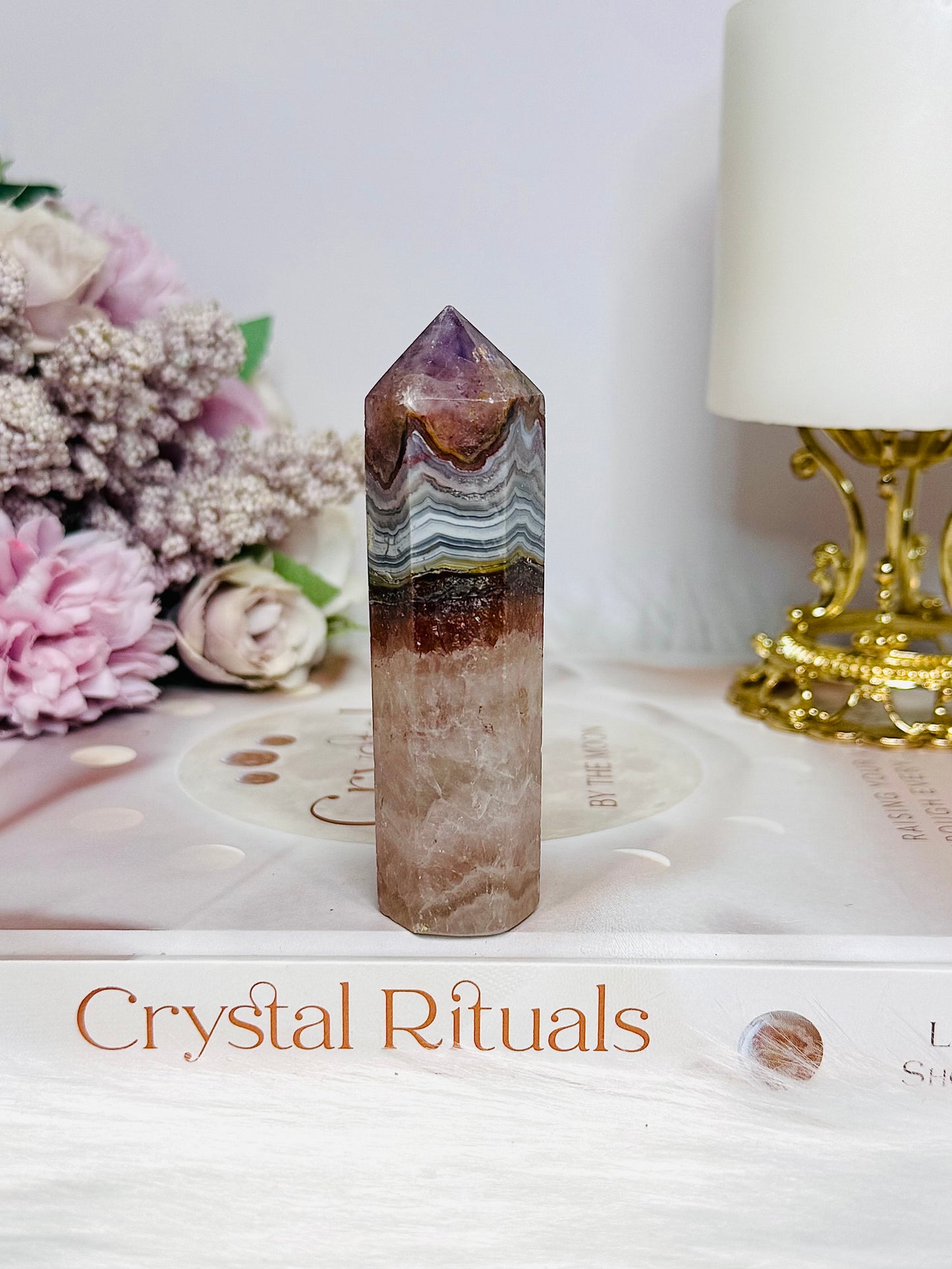 Amethyst X Agate Tower 9cm