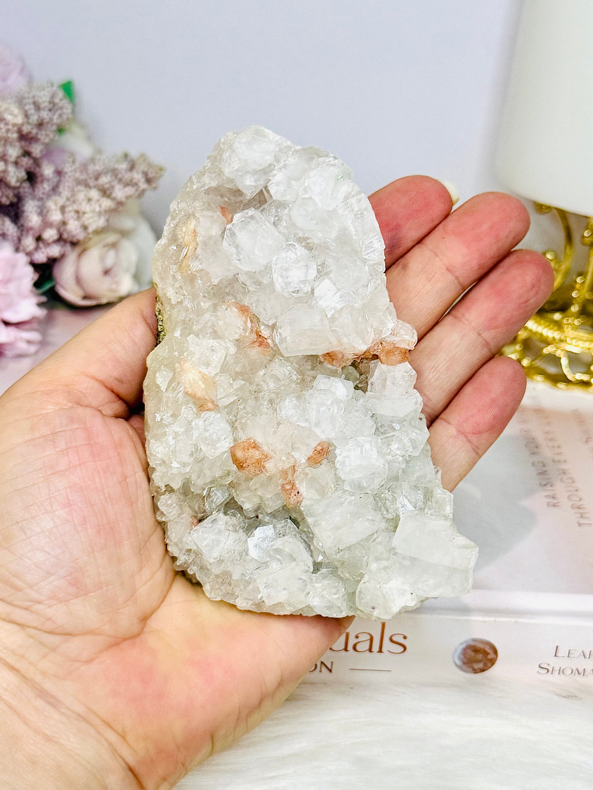 Natural  Apophyllite Cluster 11cm On Stand 258g