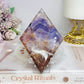 Crazy Lace Amethyst Diamond On Stand 13cm