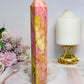 Rare Large Thulite Tower with Epidote Inclusions 19cm